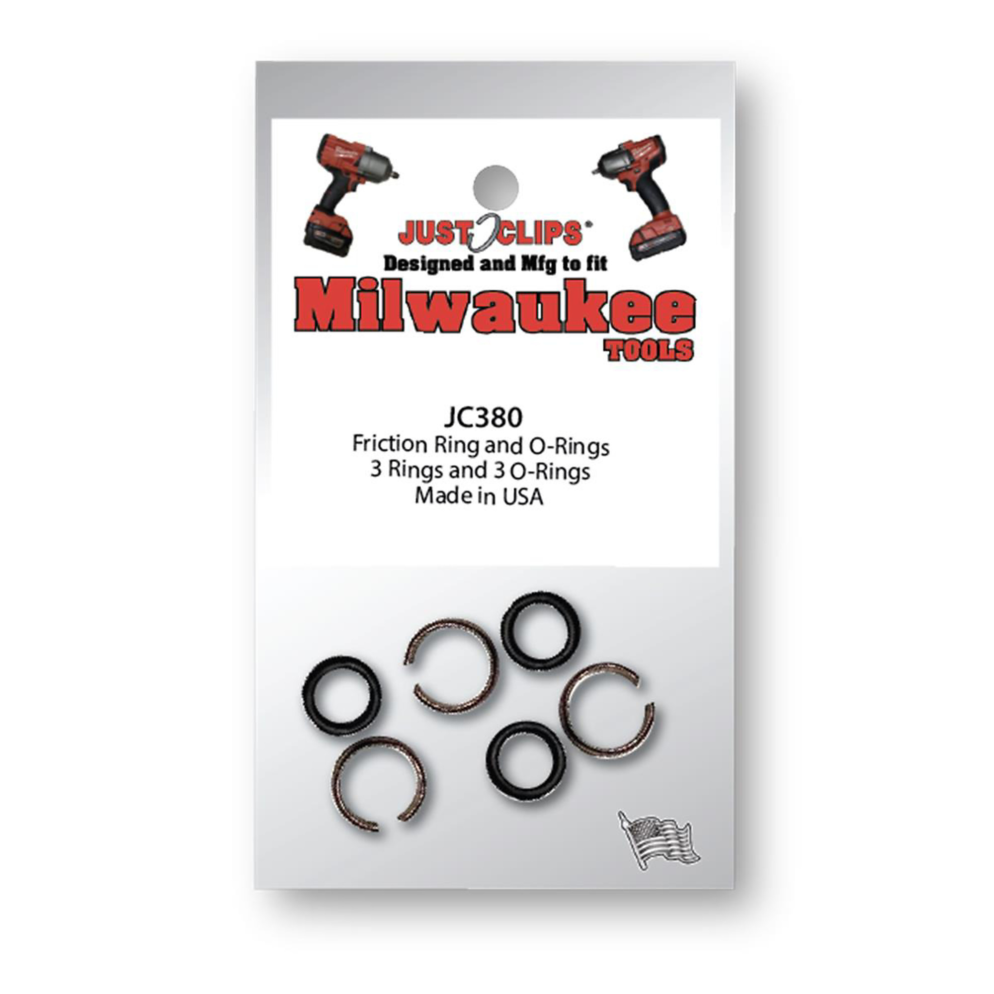 Just Clips Friction Rings and O-Rings — 3/8in., Model# JSCMCT38010